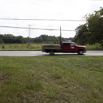 Truck with Red Cab Motion Illustrated Image