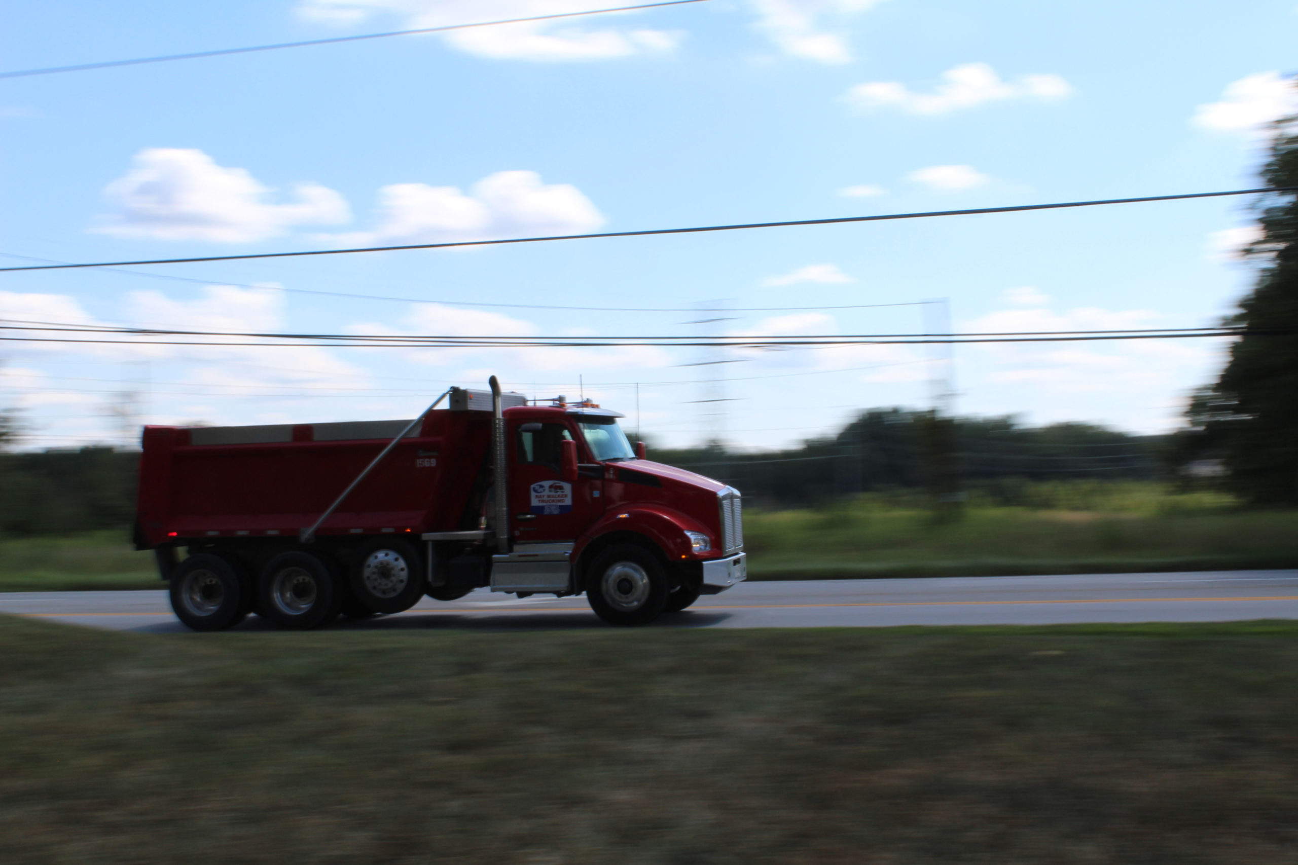 Red Truck Panned Photo